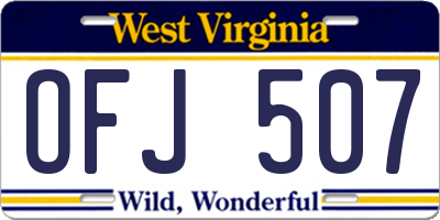 WV license plate OFJ507
