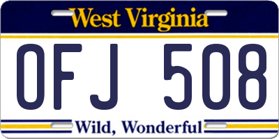WV license plate OFJ508