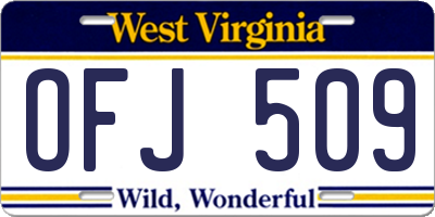 WV license plate OFJ509