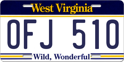 WV license plate OFJ510