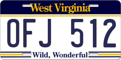 WV license plate OFJ512