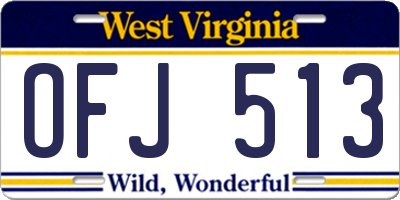 WV license plate OFJ513
