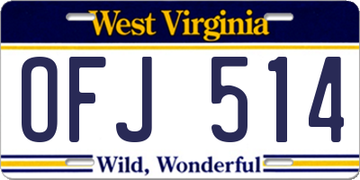 WV license plate OFJ514