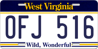 WV license plate OFJ516