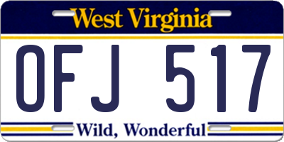 WV license plate OFJ517