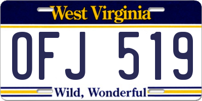 WV license plate OFJ519