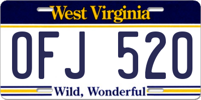 WV license plate OFJ520