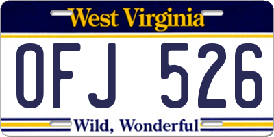 WV license plate OFJ526