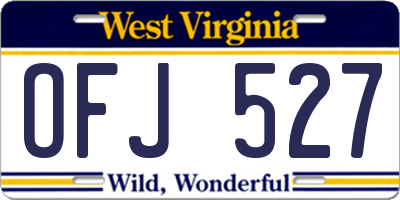 WV license plate OFJ527