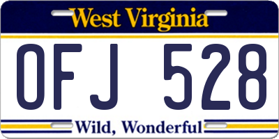 WV license plate OFJ528