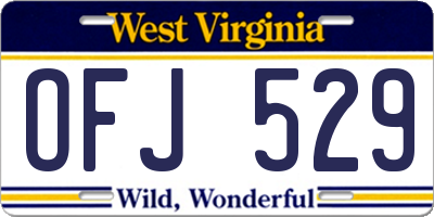 WV license plate OFJ529