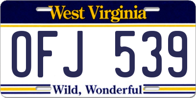 WV license plate OFJ539