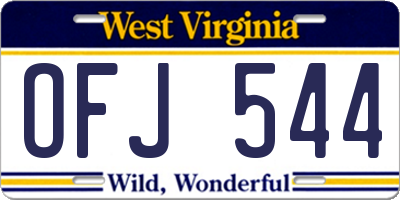 WV license plate OFJ544