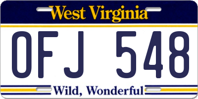 WV license plate OFJ548