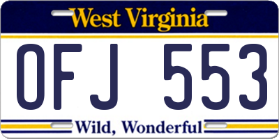 WV license plate OFJ553