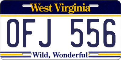WV license plate OFJ556