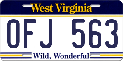 WV license plate OFJ563