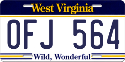 WV license plate OFJ564