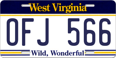 WV license plate OFJ566