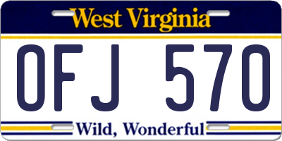 WV license plate OFJ570