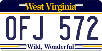 WV license plate OFJ572