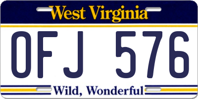 WV license plate OFJ576