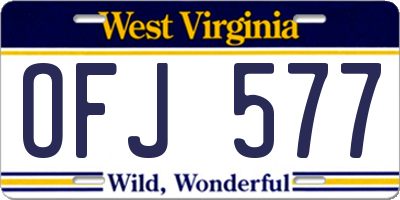 WV license plate OFJ577