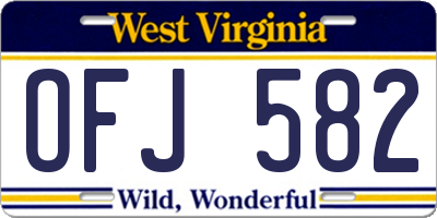WV license plate OFJ582