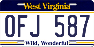 WV license plate OFJ587
