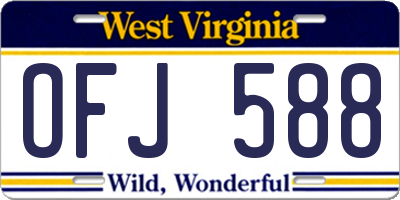 WV license plate OFJ588