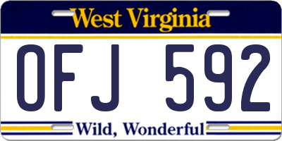 WV license plate OFJ592