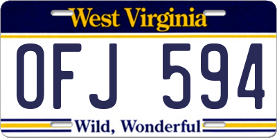 WV license plate OFJ594