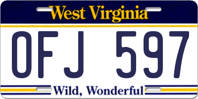 WV license plate OFJ597