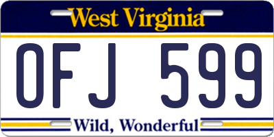 WV license plate OFJ599