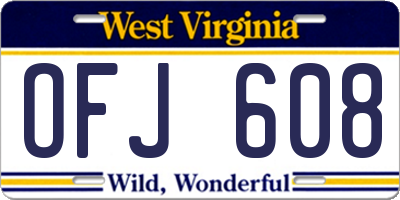 WV license plate OFJ608