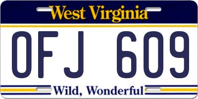 WV license plate OFJ609