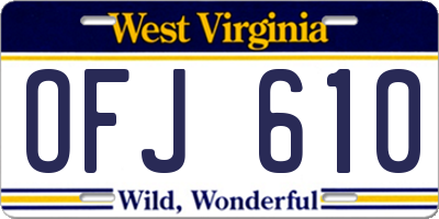WV license plate OFJ610