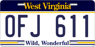 WV license plate OFJ611