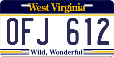 WV license plate OFJ612