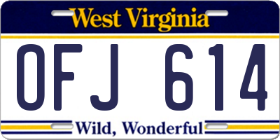 WV license plate OFJ614