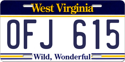 WV license plate OFJ615