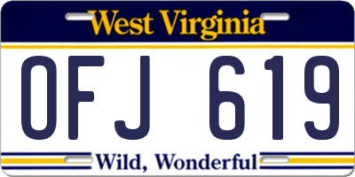 WV license plate OFJ619