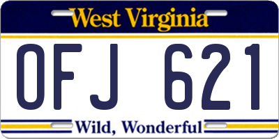 WV license plate OFJ621