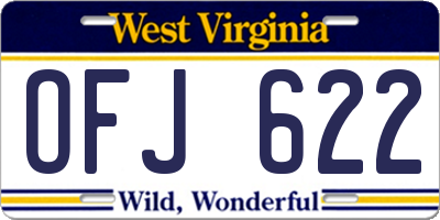 WV license plate OFJ622
