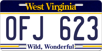 WV license plate OFJ623