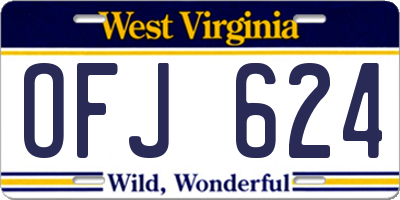 WV license plate OFJ624