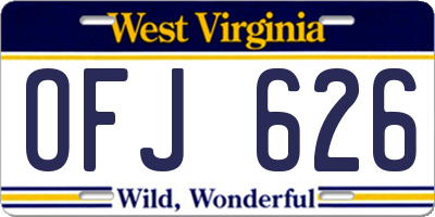 WV license plate OFJ626
