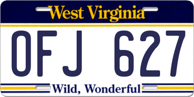 WV license plate OFJ627