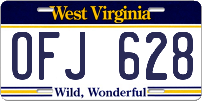WV license plate OFJ628