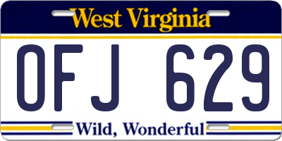 WV license plate OFJ629